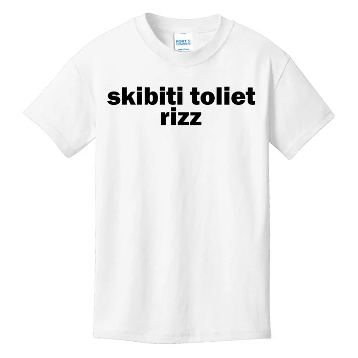 Skibiti Toilet Rizz Funny Viral Influencer Brain Rot Slang Kids T-Shirt