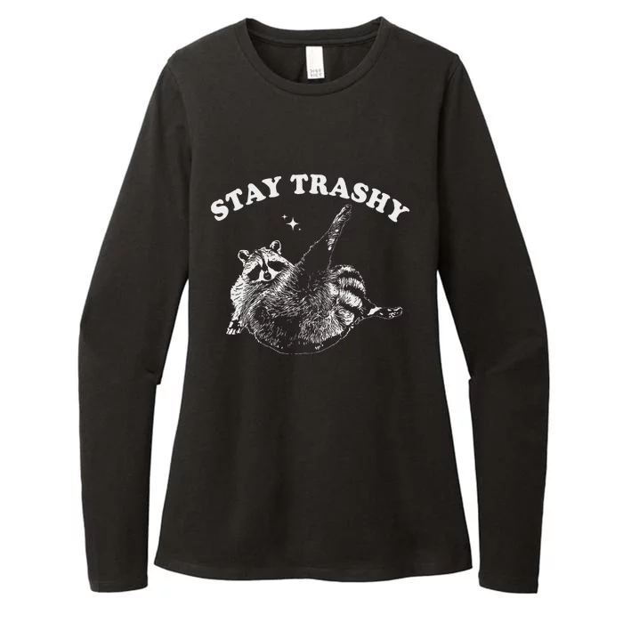 Stay Trashy Raccoon Funny Urban Design Womens CVC Long Sleeve Shirt