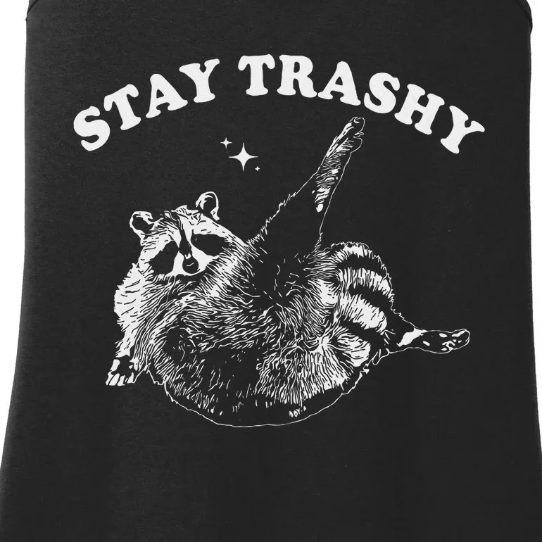 Stay Trashy Raccoon Funny Urban Design Ladies Essential Tank