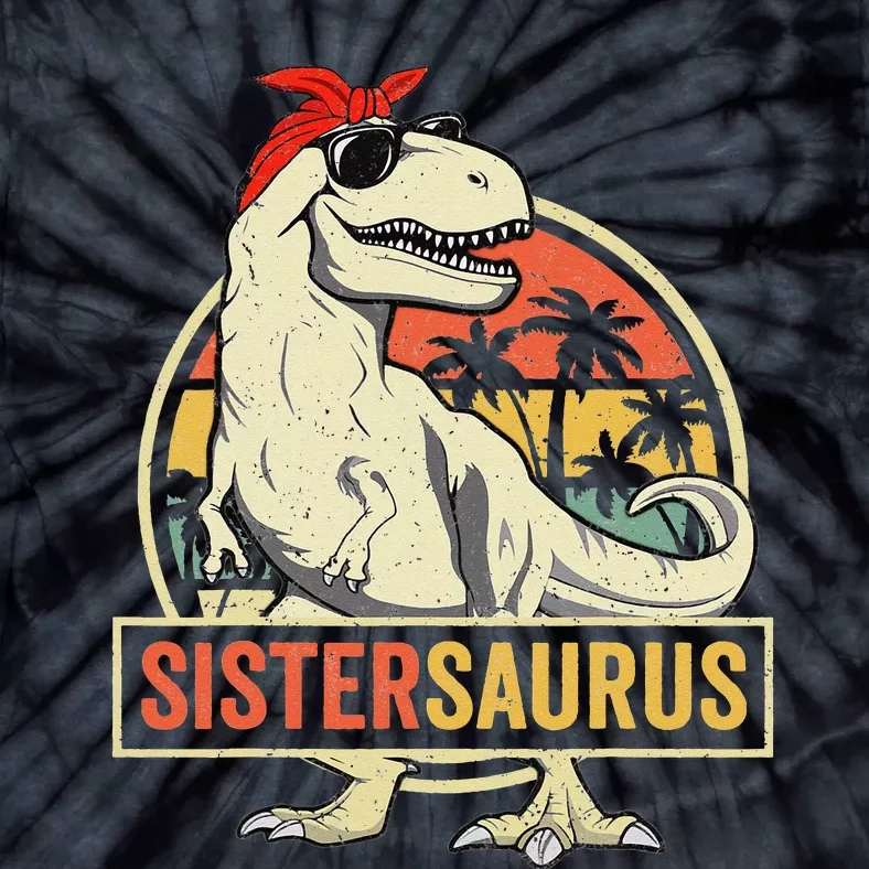 Sistersaurus T Rex Dinosaur Sister Saurus Family Matching Tie-Dye T-Shirt