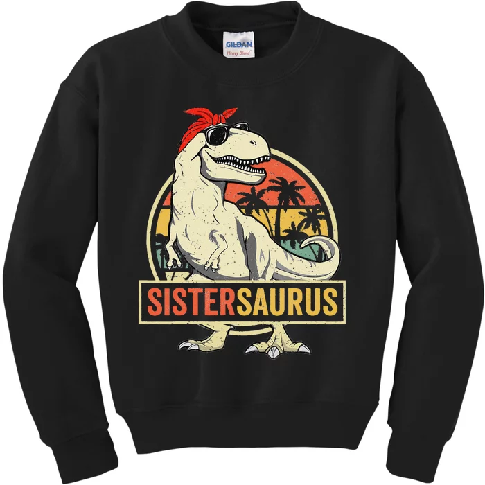 Sistersaurus T Rex Dinosaur Sister Saurus Family Matching Kids Sweatshirt