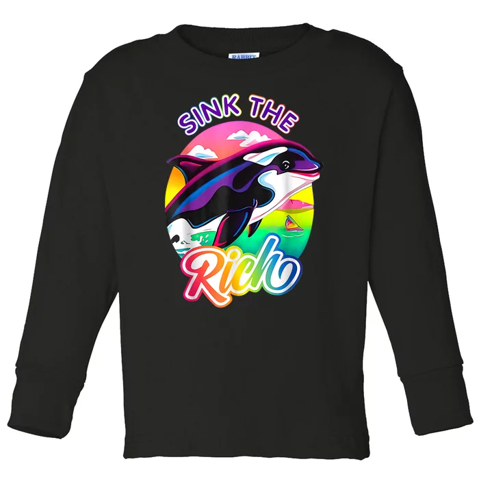 Sink The Rich Gladys The Yacht Sinking Orca Toddler Long Sleeve Shirt