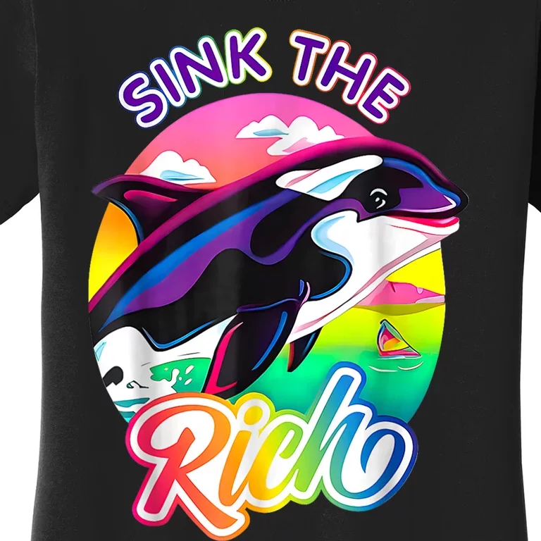 Sink The Rich Gladys The Yacht Sinking Orca Women's T-Shirt