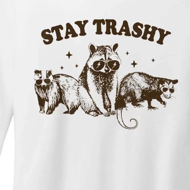 Stay Trashy Raccoons Opossums Squad Womens CVC Long Sleeve Shirt