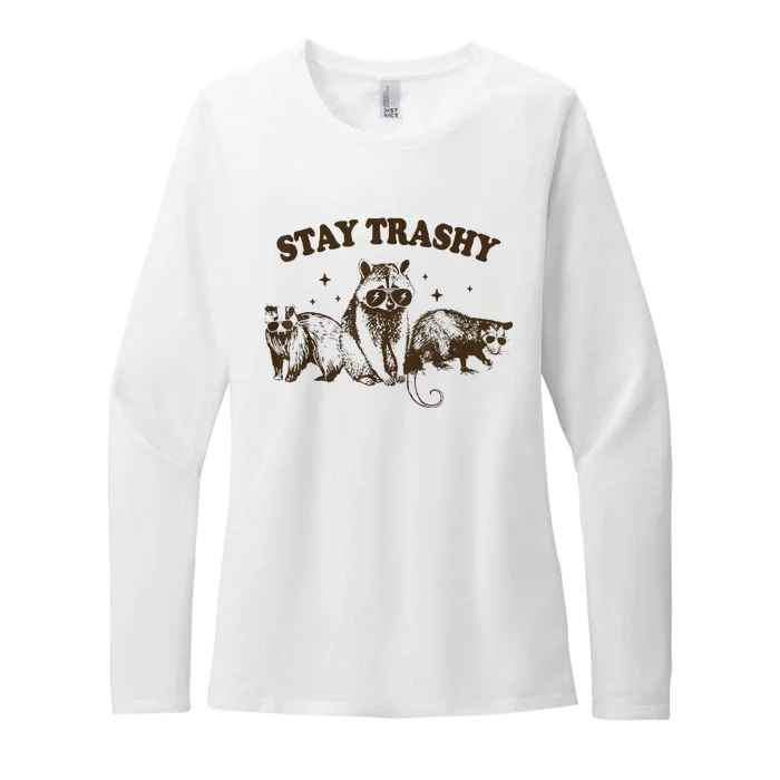 Stay Trashy Raccoons Opossums Squad Womens CVC Long Sleeve Shirt