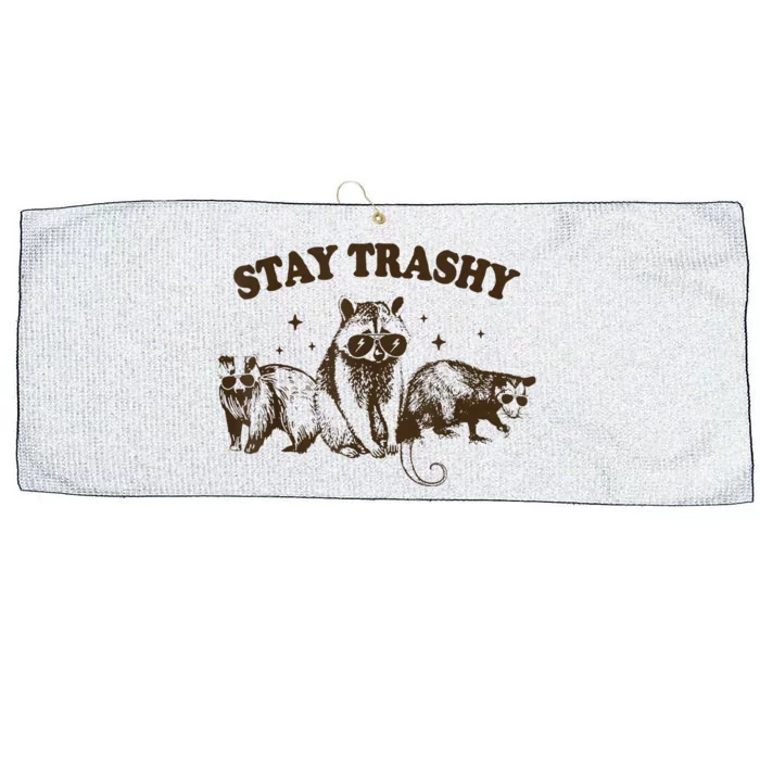 Stay Trashy Raccoons Opossums Squad Large Microfiber Waffle Golf Towel