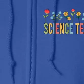 Science Teacher Retro Wildflowers Back To School Gift Full Zip Hoodie