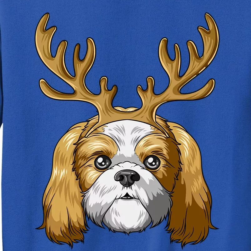 Shih Tzu Reindeer Antlers Christmas Shih Tzu Gift Tall Sweatshirt