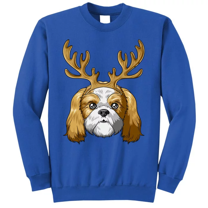 Shih Tzu Reindeer Antlers Christmas Shih Tzu Gift Tall Sweatshirt