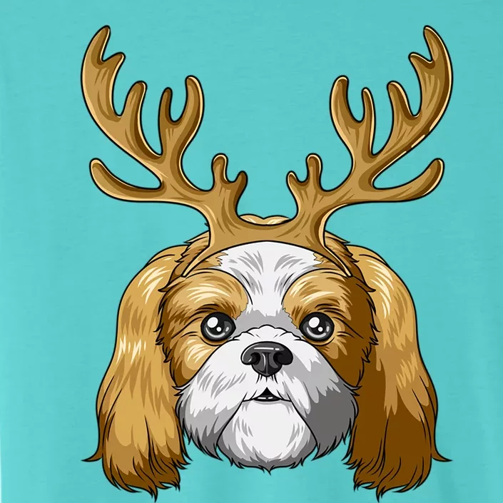 Shih Tzu Reindeer Antlers Christmas Shih Tzu Gift ChromaSoft Performance T-Shirt