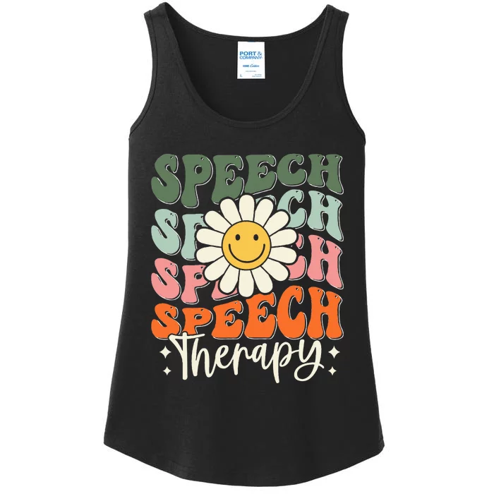 Speech Therapy Retro Speech Language Pathologist Ladies Essential Tank