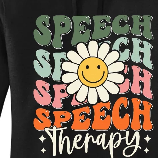 Speech Therapy Retro Speech Language Pathologist Women's Pullover Hoodie