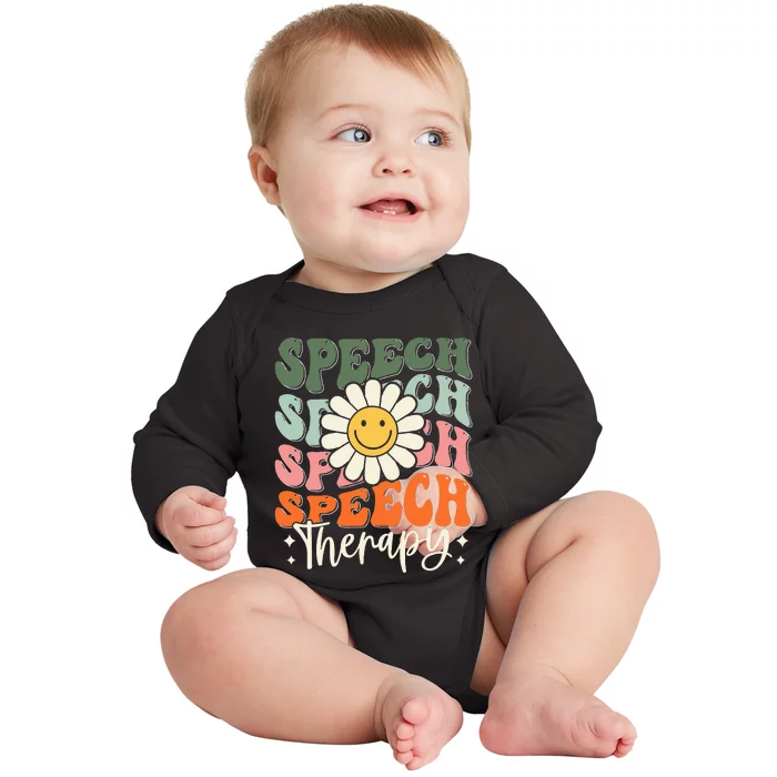 Speech Therapy Retro Speech Language Pathologist Baby Long Sleeve Bodysuit