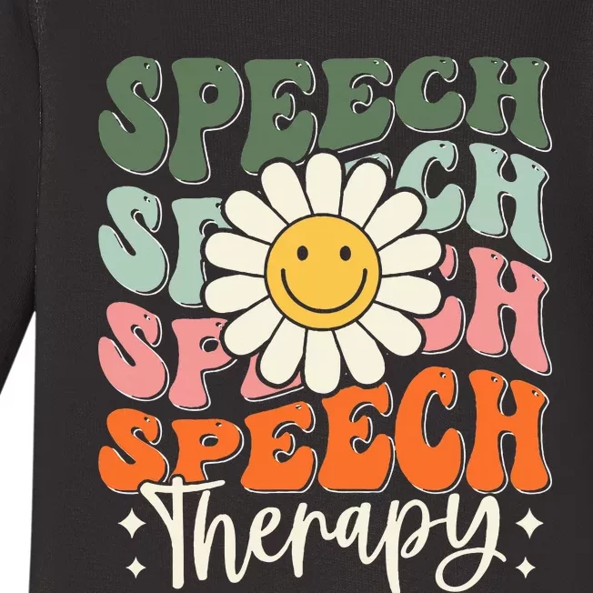 Speech Therapy Retro Speech Language Pathologist Baby Long Sleeve Bodysuit