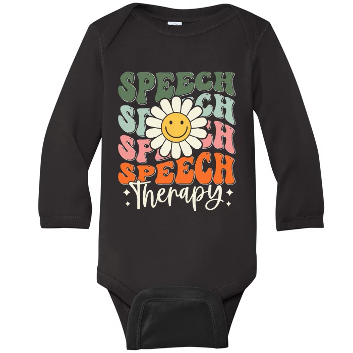 Speech Therapy Retro Speech Language Pathologist Baby Long Sleeve Bodysuit