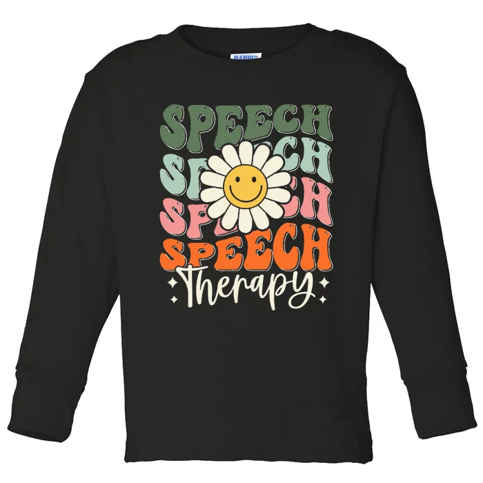 Speech Therapy Retro Speech Language Pathologist Toddler Long Sleeve Shirt