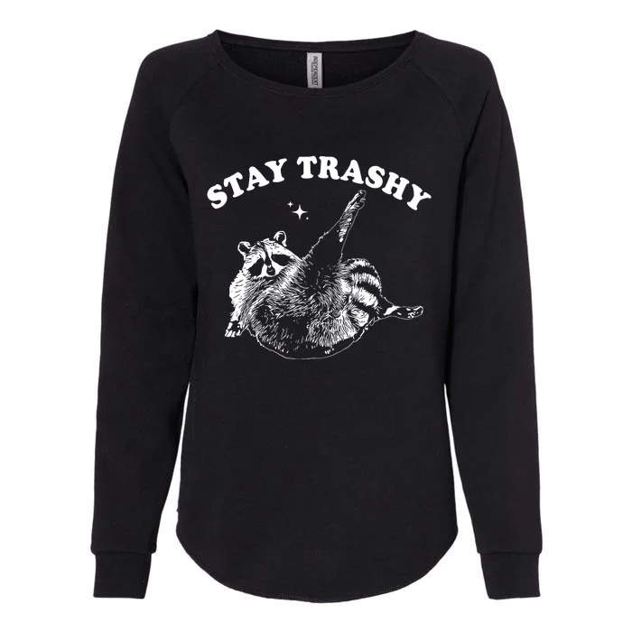 Stay Trashy Raccoon Womens California Wash Sweatshirt