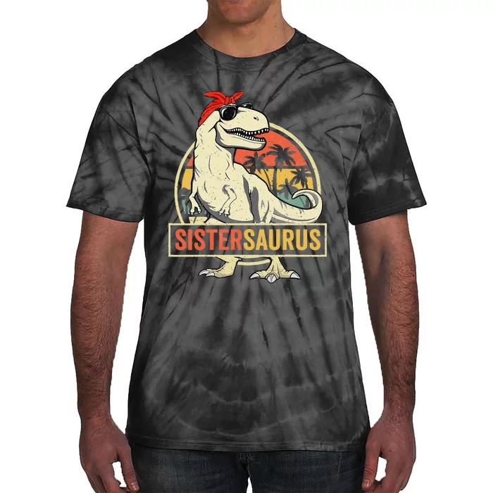 Sistersaurus T Rex Dinosaur Sister Saurus Family Matching Tie-Dye T-Shirt