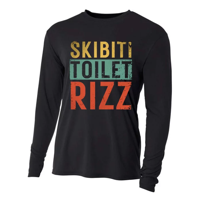 Skibiti Toilet Rizz Influencer Brain Rot Slang Influencer Vi Cooling Performance Long Sleeve Crew