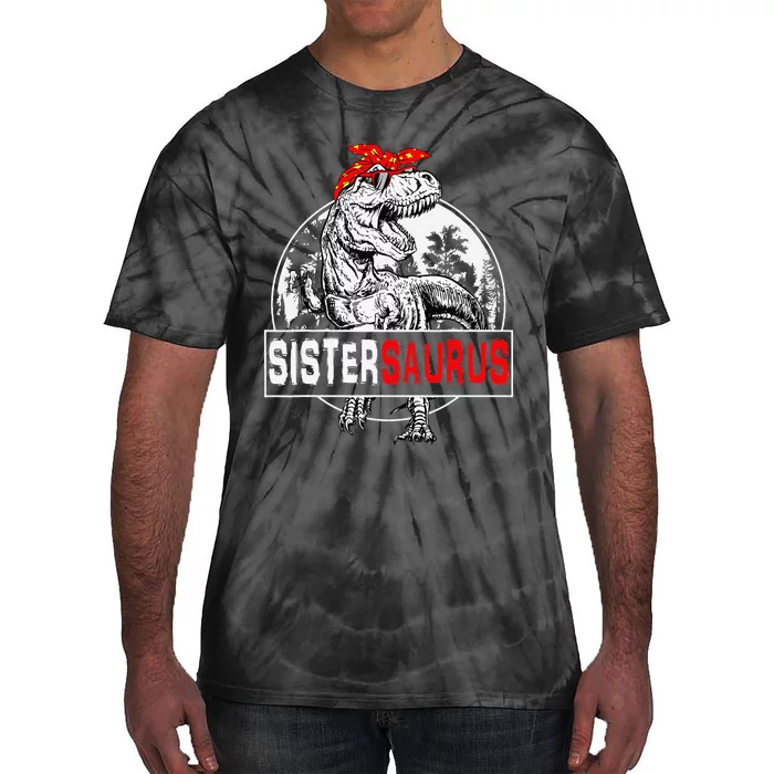 Sistersaurus T Rex Dinosaur Sister Saurus Family Matching Tie-Dye T-Shirt