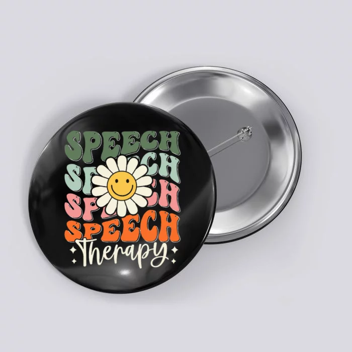 Speech Therapy Retro Speech Language Pathologist Therapist Button