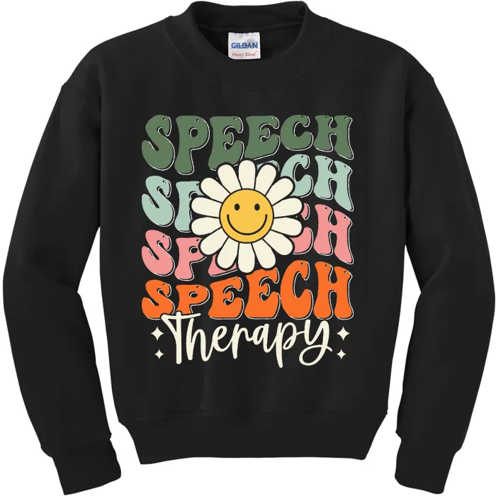 Speech Therapy Retro Speech Language Pathologist Therapist Kids Sweatshirt