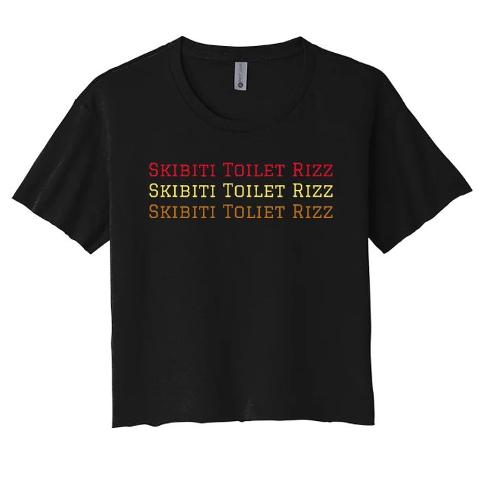 Skibiti Toilet Rizz Viral Influencer Brain Rot Slang Women's Crop Top Tee