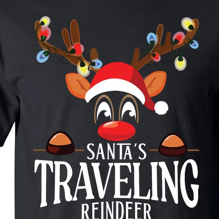 Santas Traveling Reindeer Funny Xmas Matching Pjs Tall T-Shirt