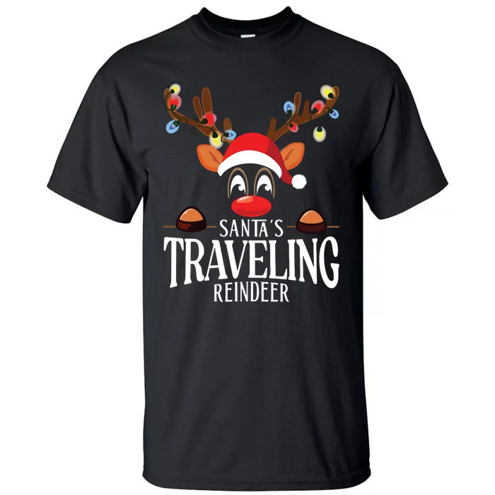 Santas Traveling Reindeer Funny Xmas Matching Pjs Tall T-Shirt