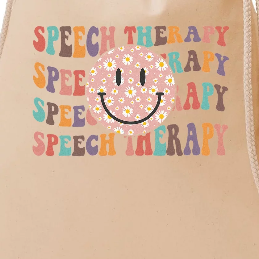 Speech Therapy Retro Speech Therapy SLP Team Teacher Drawstring Bag