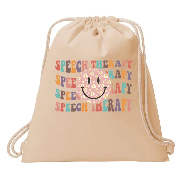 Speech Therapy Retro Speech Therapy SLP Team Teacher Drawstring Bag