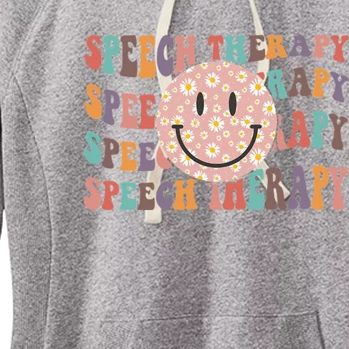 Speech Therapy Retro Speech Therapy SLP Team Teacher Women's Fleece Hoodie