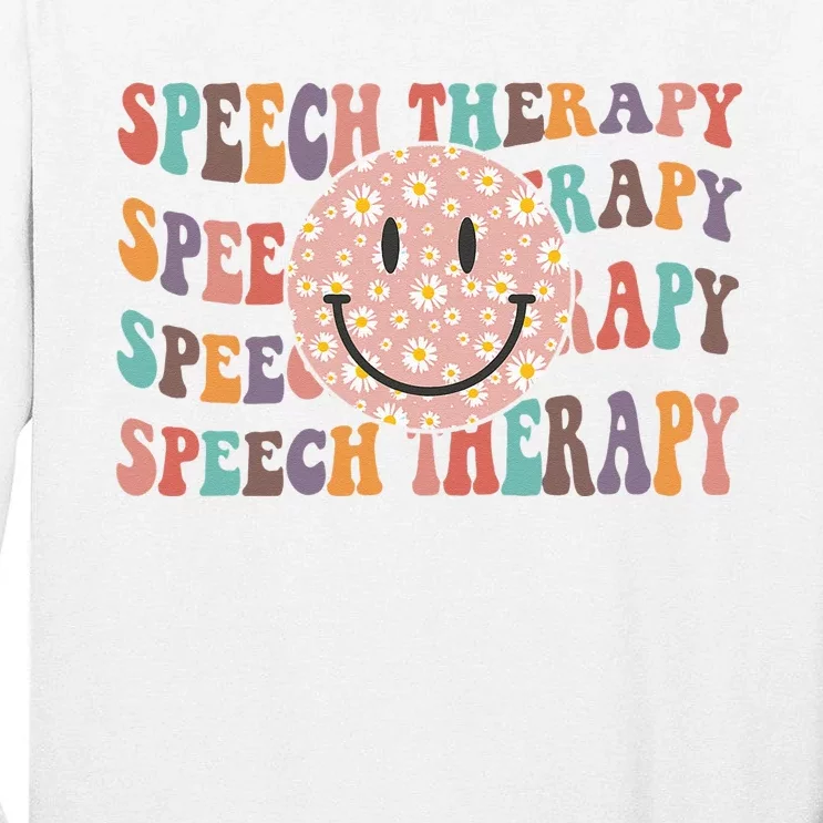 Speech Therapy Retro Speech Therapy SLP Team Teacher Tall Long Sleeve T-Shirt