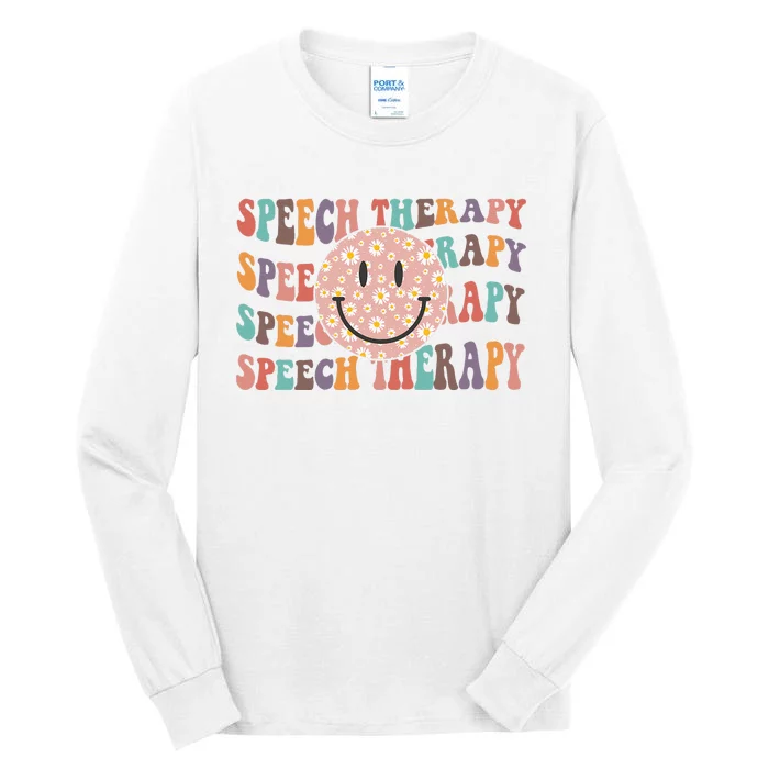 Speech Therapy Retro Speech Therapy SLP Team Teacher Tall Long Sleeve T-Shirt