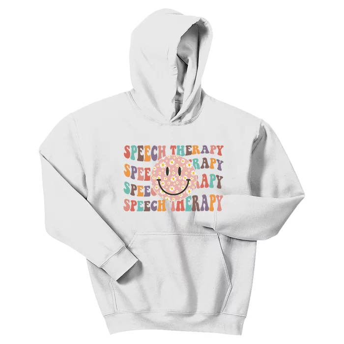 Speech Therapy Retro Speech Therapy SLP Team Teacher Kids Hoodie