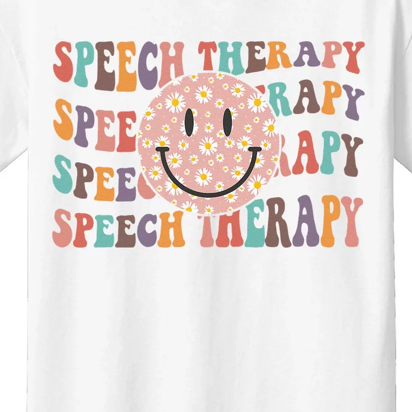 Speech Therapy Retro Speech Therapy SLP Team Teacher Kids T-Shirt