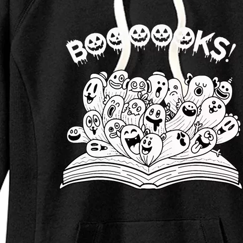 Spooky Teacher Reads Ghostly Halloween Books Women's Fleece Hoodie