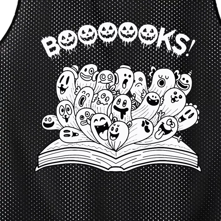 Spooky Teacher Reads Ghostly Halloween Books Mesh Reversible Basketball Jersey Tank