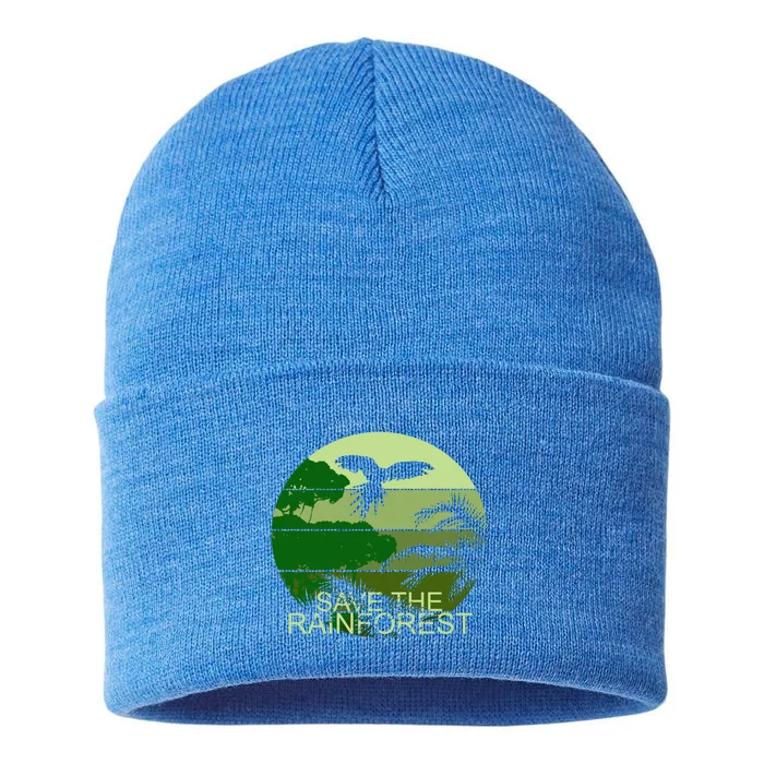 Save The Rainforest Environt Wildlife Conservation Gift Sustainable Knit Beanie