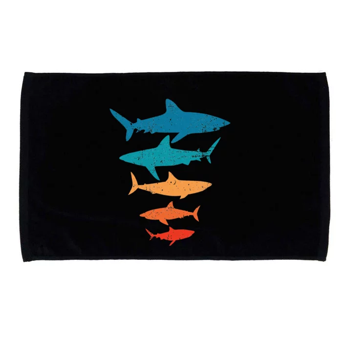 Shark Tshirt Retro Shark Shirt Shark Lover Gift Shark Microfiber Hand Towel