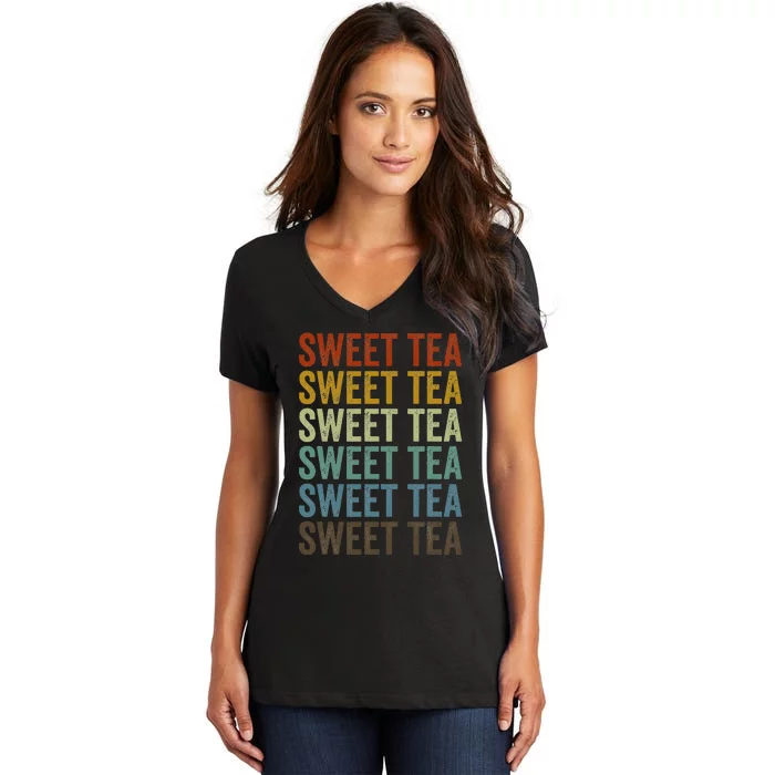 Sweet Tea Retro Women's V-Neck T-Shirt