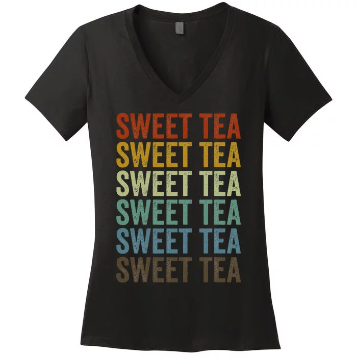 Sweet Tea Retro Women's V-Neck T-Shirt