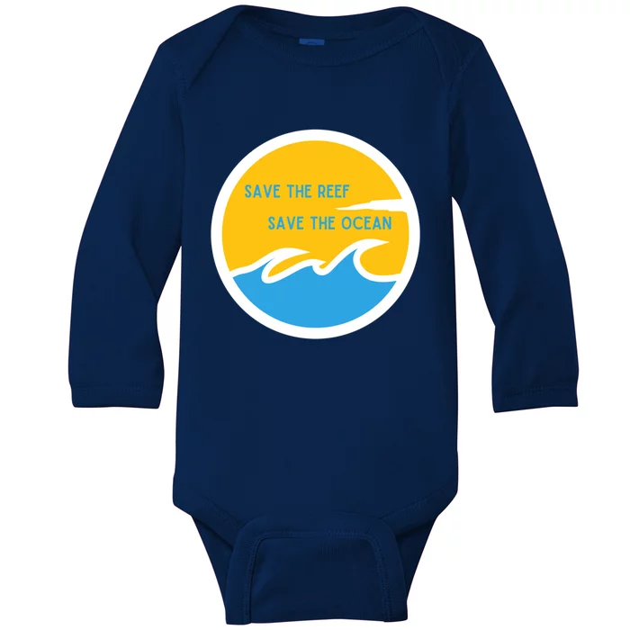 Save The Reef Save The Ocean Coral Gift Baby Long Sleeve Bodysuit