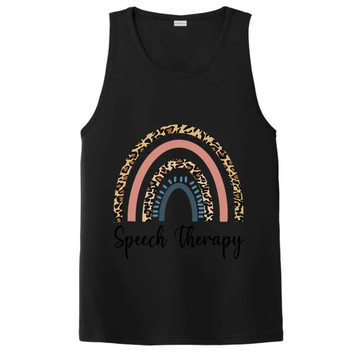 Speech Therapy Rainbow Leopard Speech Language Pathologist Cute Gift Performance Tank