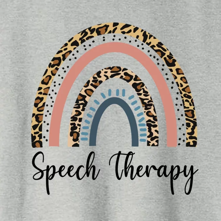 Speech Therapy Rainbow Leopard Speech Language Pathologist Cute Gift Women's Crop Top Tee