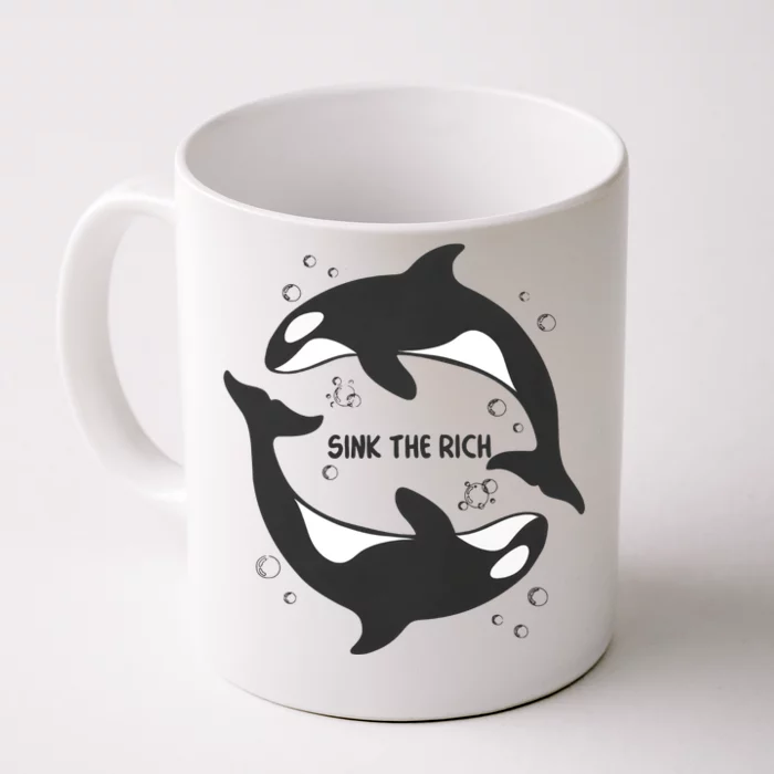 Sink The Rich Gladys The Yacht Sinking Killer Whale Funny Whale Front & Back Coffee Mug