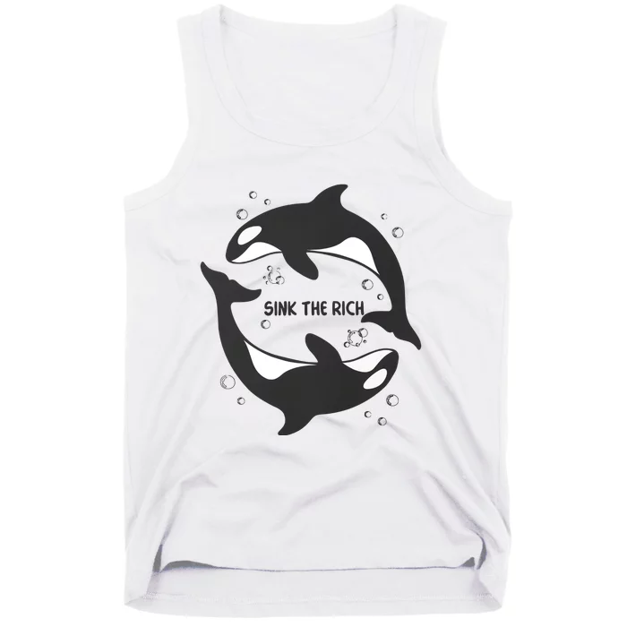 Sink The Rich Gladys The Yacht Sinking Killer Whale Funny Whale Tank Top