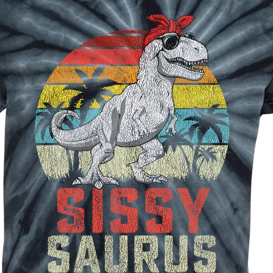 Sissysaurus T Rex Dinosaur Sissy Saurus MotherS Family Kids Tie-Dye T-Shirt