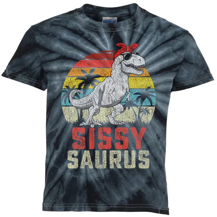 Sissysaurus T Rex Dinosaur Sissy Saurus MotherS Family Kids Tie-Dye T-Shirt