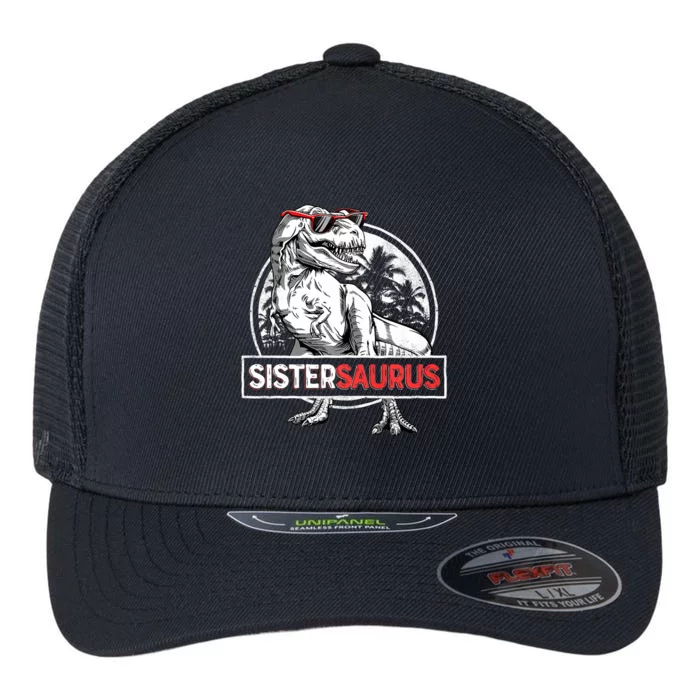 Sistersaurus T Rex Dinosaur Sister Saurus Family Matching Premium Flexfit Unipanel Trucker Cap